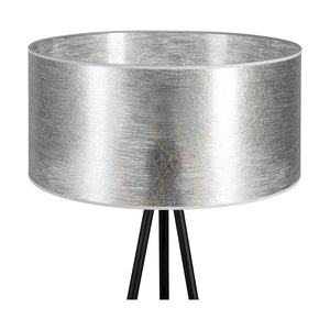 Lampa de podea Nevoa 1xE27 Max. 40 W, metal negru / cablu din PVC negru / abajur argintiu, Ø 50 cm small 2
