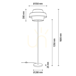 Lampa de podea Nevoa 1xE27 Max. 40 W, metal negru / cablu din PVC negru / abajur negru-auriu-argintiu, Ø 55 cm small 3
