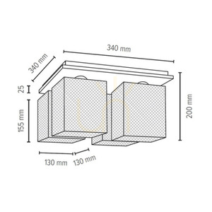 Lampa de tavan Norman, 4xE27, Max. 25 W, metal cromat small 2