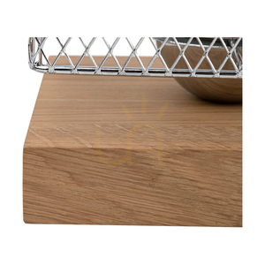 Lampa de masă Norman Wood, 1xE27, Max. 25 W, stejar uleiat/cablu din PVC negru/abat-jour din metal cromat, 13,5 cm small 2