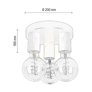 Lampa de tavan Notri, 3xE27, Max. LED de 15 W, stejar lustruit cu ulei/metal negru, Ø 20 cm small 2