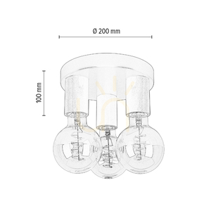 Lampa de tavan Notri, 3xE27, Max. LED de 15 W, mesteacăn/metal negru, Ø 20 cm small 4