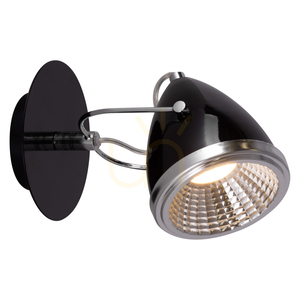 Aplică de perete Oliver, include 1 bec LED GU10 (Max.. 6 W), metal negru/cromat, 21 cm small 1