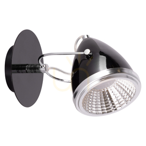 Aplică de perete Oliver, include 1 bec LED GU10 (Max.. 6 W), metal negru/cromat, 21 cm small 0