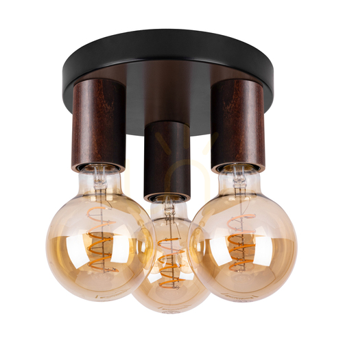 Verifica Lampa de tavan Notri, 3xE27, Max. LED de 15 W, pin vopsit (nuc)/metal negru, Ø 20 cm