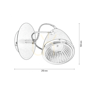 Aplică de perete Oliver, include 1 bec LED GU10 (Max.. 6 W), metal satinat/cromat, 21 cm small 4