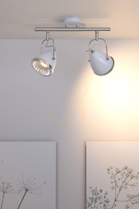 Lampa de tavan Oliver, include 2 LED-uri GU10, maxim. 5,5 W, metal alb/cromat, 35 cm small 3