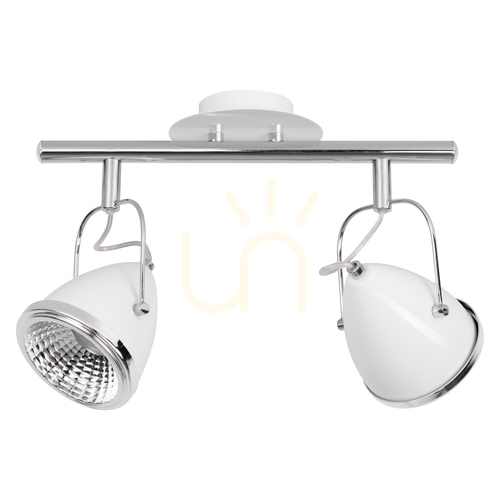 Verifica Lampa de tavan Oliver, include 2 LED-uri GU10, maxim. 5,5 W, metal alb/cromat, 35 cm