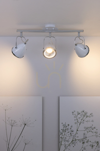 Lampa de tavan Oliver, include 3 becuri LED GU10, Max. 6 W, metal alb/cromat, 53 cm small 3