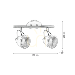 Lampa de tavan Oliver Incl. 2x LED GU10, maxim. 6 W, metal negru/cromat, 35 cm small 3