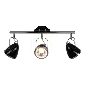 Lampa de tavan Oliver, include 3 becuri LED GU10, Max. 6 W, metal negru/cromat, 53 cm small 1