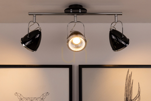 Lampa de tavan Oliver, include 3 becuri LED GU10, Max. 6 W, metal negru/cromat, 53 cm small 3