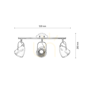 Lampa de tavan Oliver, include 3 becuri LED GU10, Max. 6 W, metal negru/cromat, 53 cm small 4