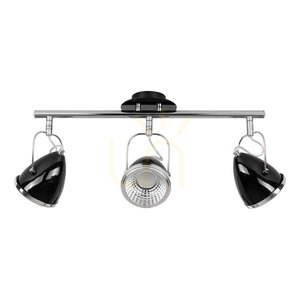 Lampa de tavan Oliver, include 3 becuri LED GU10, Max. 6 W, metal negru/cromat, 53 cm small 0