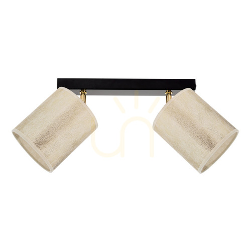 Verifica Lampa de tavan Ora, 2xE27, Max. 25 W, metal negru-auriu/abat-jour auriu, 37 cm