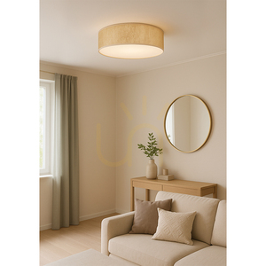 Lampa de tavan Ora, 4xE27, Max. 25 W, metal alb/abat-jour auriu, Ø 48 cm small 2