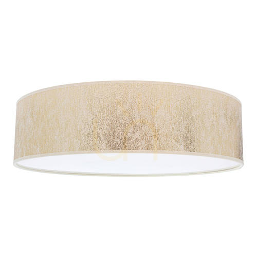 Verifica Lampa de tavan Ora, 4xE27, Max. 25 W, metal alb/abat-jour auriu, Ø 48 cm