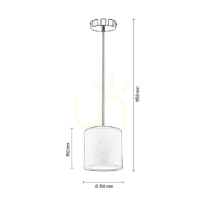Lampa suspendată Ora, 1xE27, Max. 25 W, metal negru/cablu din PVC transparent/abat-jour auriu, Ø 15 cm small 3