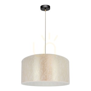 Lampa suspendată Ora, 1xE27, Max. 60 W, metal negru/cablu din PVC transparent/abat-jour auriu, Ø 50 cm small 0