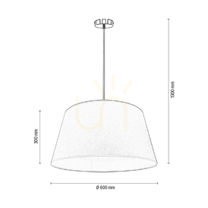 Lampa suspendată Ora, 1xE27, Max. 40 W, metal negru/cablu din PVC transparent/abat-jour auriu, Ø 60 cm small 3