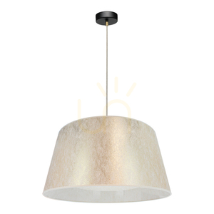 Lampa suspendată Ora, 1xE27, Max. 40 W, metal negru/cablu din PVC transparent/abat-jour auriu, Ø 60 cm small 0
