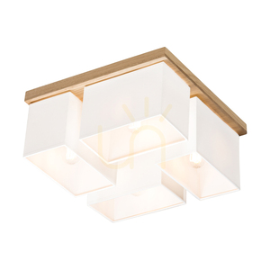 Lampa de tavan Paloma, 4xE27, Max. 25 W, stejar uleiat/alb, abajur de 45 cm small 5