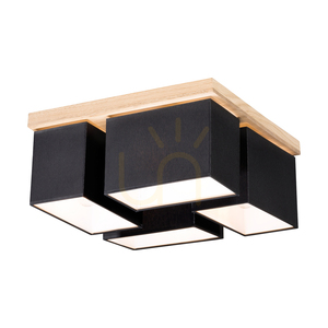 Lampa de tavan Paloma, 4xE27, Max. 25 W, stejar uleiat/negru, abajur de 45 cm small 1