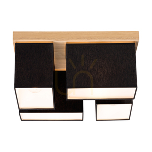 Lampa de tavan Paloma, 4xE27, Max. 25 W, stejar uleiat/negru, abajur de 45 cm small 3