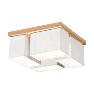 Lampa de tavan Paloma, 4xE27, Max. 25 W, stejar uleiat/gri, abajur de 45 cm small 1