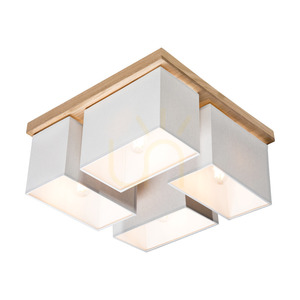 Lampa de tavan Paloma, 4xE27, Max. 25 W, stejar uleiat/gri, abajur de 45 cm small 4