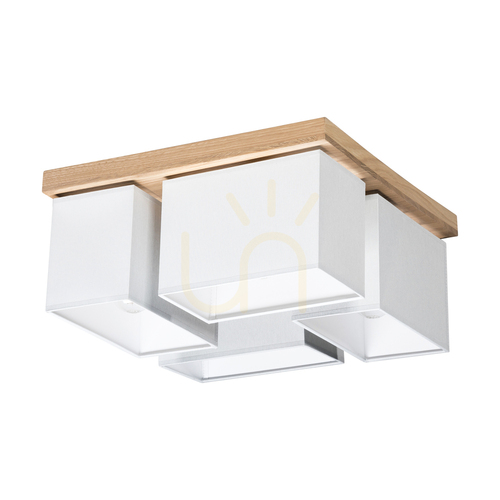Verifica Lampa de tavan Paloma, 4xE27, Max. 25 W, stejar uleiat/gri, abajur de 45 cm