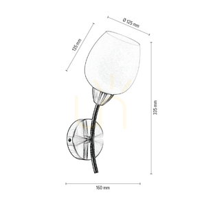 Aplică de perete Parma, 1xE27, Max. 60 W, metal cromat/abat-jour din sticlă albă, 16 cm small 2