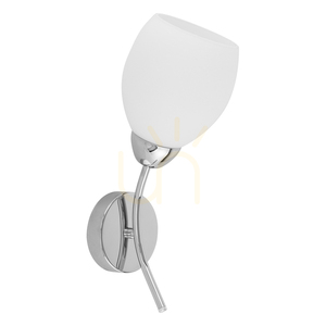 Aplică de perete Parma, 1xE27, Max. 60 W, metal cromat/abat-jour din sticlă albă, 16 cm small 0