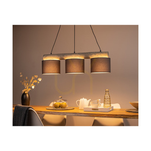 Lampa suspendată Pino Mix, 3xE27, Max. 40 W, pin vopsit, metal gri/negru, cablu din PVC negru, abajur antracit, 100 cm small 3