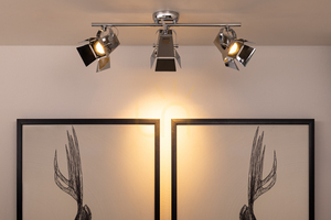 Lampă de tavan cu efect de fotografie, include 3 LED-uri GU10, maxim. 5 W, metal cromat, 57 cm small 3