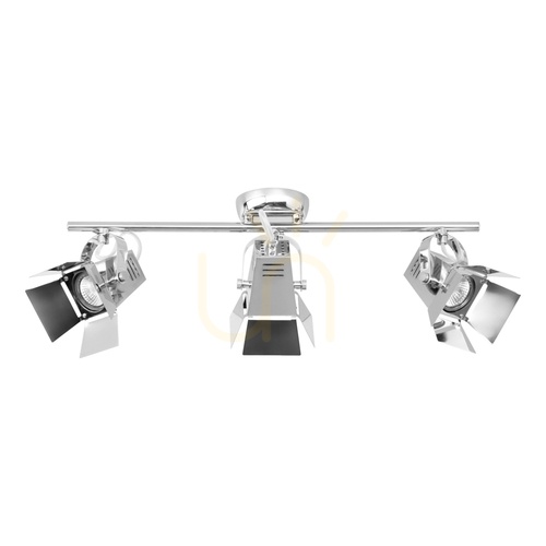 Verifica Lampă de tavan cu efect de fotografie, include 3 LED-uri GU10, maxim. 5 W, metal cromat, 57 cm