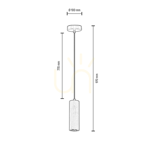 Lampă suspendată tip țeavă, include 1 bec LED GU10 (Max.. 5 W), lemn de fag și nuc / metal negru / cablu din PVC negru, Ø 10 cm small 3