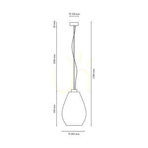 Lampa suspendată Piro, 1xE27, Max. 60 W, stejar uleiat / cablu din PVC transparent / abajur din sticlă albă, Ø 25 cm small 3