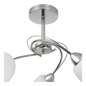 Lampa de tavan Pisa, 3xE27, Max. 60 W, metal cromat/abat-jour din sticlă albă, Ø 58 cm small 2