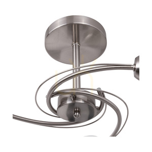 Lampa de tavan Pisa, 3xE27, Max. 60 W, metal satinat/abat-jour din sticlă albă, Ø 58 cm small 2