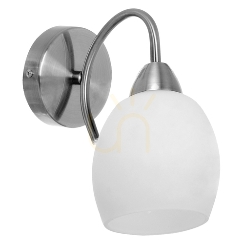 Verifica Aplică de perete Pisa 1xE27 Max. 60 W, metal satinat/abajur din sticlă albă, 21,5 cm