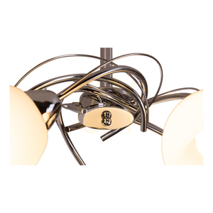 Lampa de tavan Pisa, 5xE27, Max. 60 W, metal cromat/abat-jour din sticlă albă, Ø 58 cm small 2