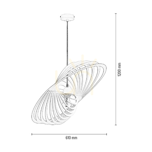 Lampa suspendată „Planet”, 1xE27, Max. 60 W, metal alb/cablu din PVC alb/abat-jour din metal alb, 61 cm small 3