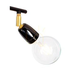 Lampa de tavan Porcia, 2xE27, Max. 25 W, metal negru-auriu/ceramică neagră, 30 cm small 2