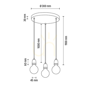 Lampa suspendată Porcia, 3xE27, Max. 60 W, metal alb/cablu împletit antracit/ceramică albă, Ø 30 cm small 4