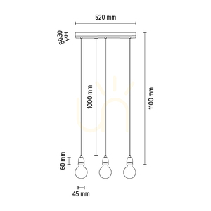 Lampa suspendată Porcia, 3xE27, Max. 60 W, metal alb/cablu împletit antracit/ceramică albă, 52 cm small 4