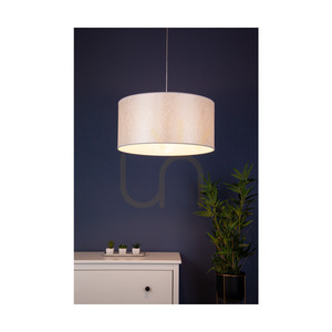 Lampa suspendată Prata, 1xE27, Max. 60 W, metal cromat / cablu din PVC transparent / abajur argintiu, Ø 50 cm small 1