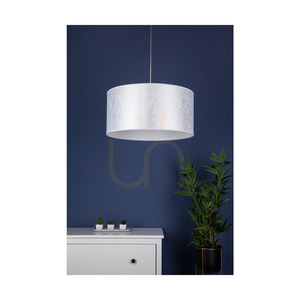 Lampa suspendată Prata, 1xE27, Max. 60 W, metal cromat / cablu din PVC transparent / abajur argintiu, Ø 50 cm small 2