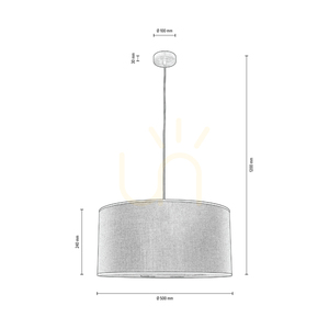 Lampa suspendată Prata, 1xE27, Max. 60 W, metal cromat / cablu din PVC transparent / abajur argintiu, Ø 50 cm small 4