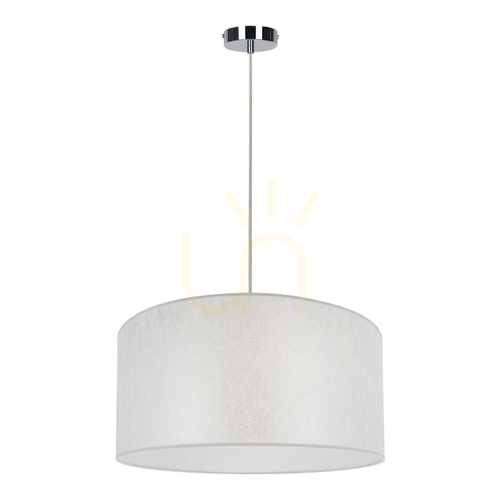 Verifica Lampa suspendată Prata, 1xE27, Max. 60 W, metal cromat / cablu din PVC transparent / abajur argintiu, Ø 50 cm